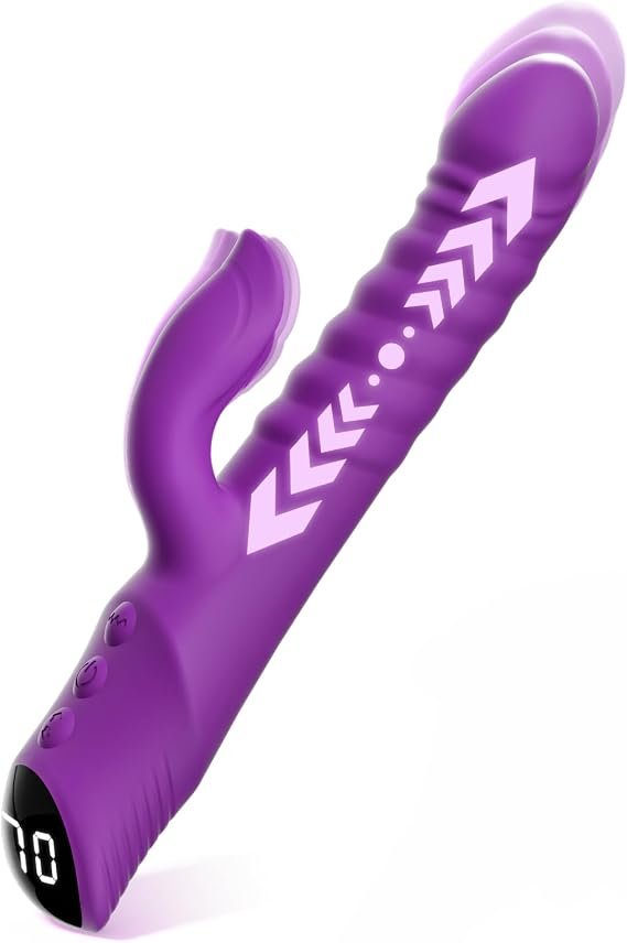 3-in-1 Rabbit Vibrator with thrusting and vibration functions