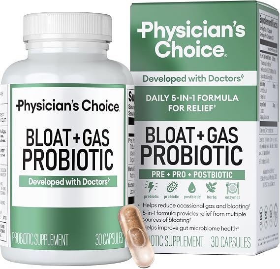 5-in-1 Gut Health Supplement with probiotics and digestive enzymes