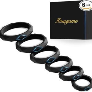 Six-piece silicone penis ring set with multiple sizes