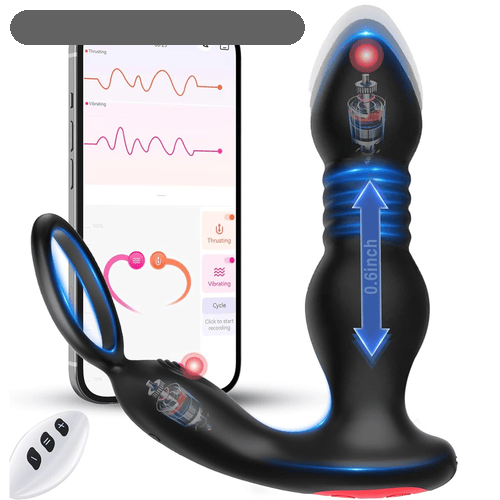 Black App Thrusting Vibrator