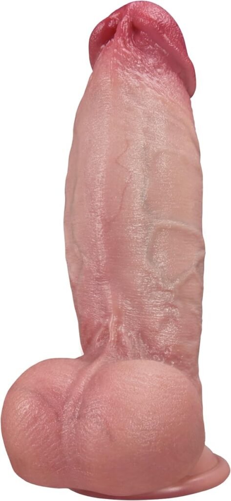 8.26-inch realistic dual-density silicone dildo with suction cup