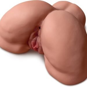 Realistic dual-channel TPE male masturbator with open-leg design