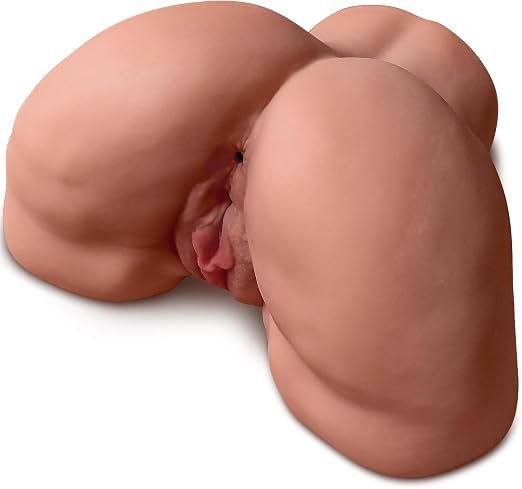 Realistic dual-channel TPE male masturbator with open-leg design