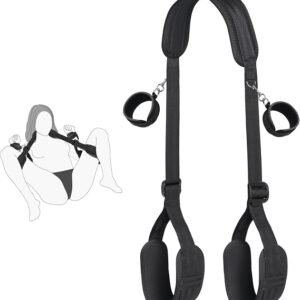 Adjustable BDSM restraint straps with padded sections and removable handcuffs