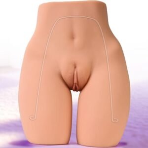 Adjustable-leg TPE torso sex doll with dual openings