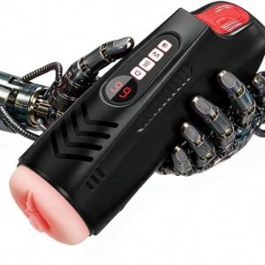 Adjustable realistic male masturbator H5762 in black