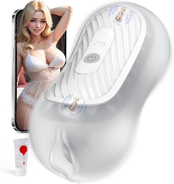 App-controlled male masturbator featuring dual vibration motors and eight vibration modes