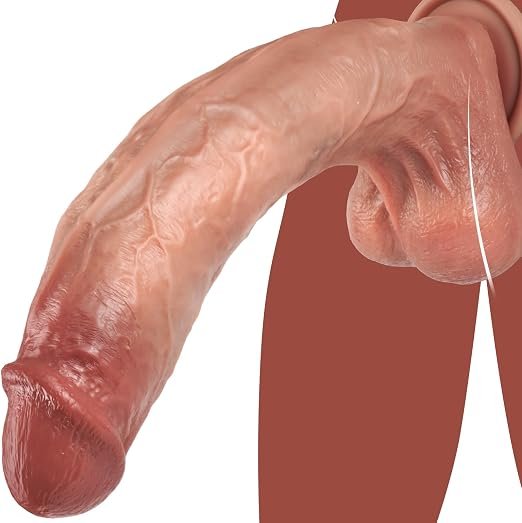 Realistic silicone suction cup dildo with detailed lifelike design