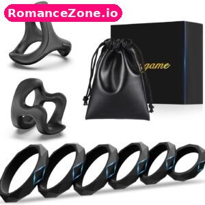 Black Cock Ring Set with Pouch