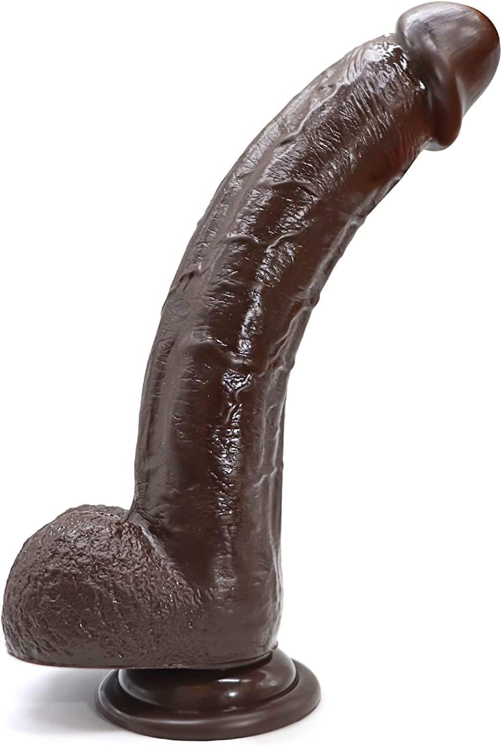 Dark Brown Curved Dildo