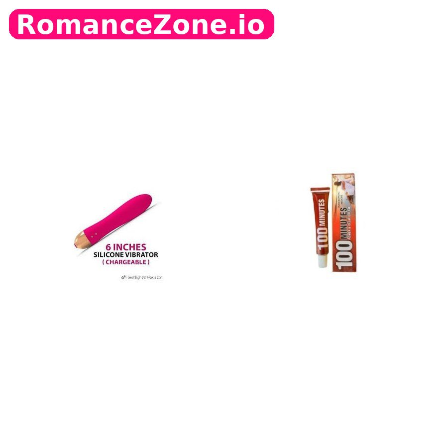 6 Inch Silicone Vibrator + 100 Minutes Power Delay Cream Combo