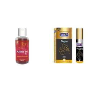 Aljins 69 Massage Oil for Men + Beboy Delay Spray Combo