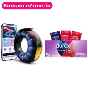 App Control Vibrating Cock Ring + Durex Adventure Pack Condoms 144 Combo