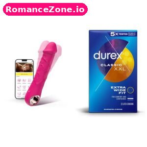 Bggood Dildo Realistic Vibrator + Durex Classic XXL Condoms 12 Pack Combo