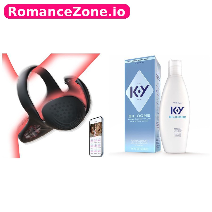 Black App Couples Vibrator + K-Y Silicone Lubricant Combo
