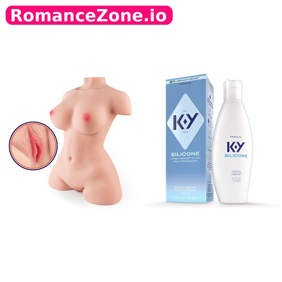 Female Sex Doll Torso Upper Body + K-Y Silicone Lubricant Combo