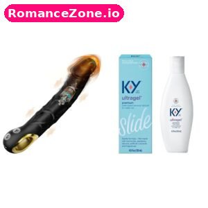 Black Gold Thrusting Dildo + KY Ultragel Slide Lubricant Combo