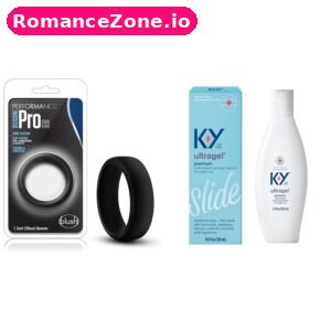 Black Silicone Pro Cock Ring + KY Ultragel Slide Lubricant Combo