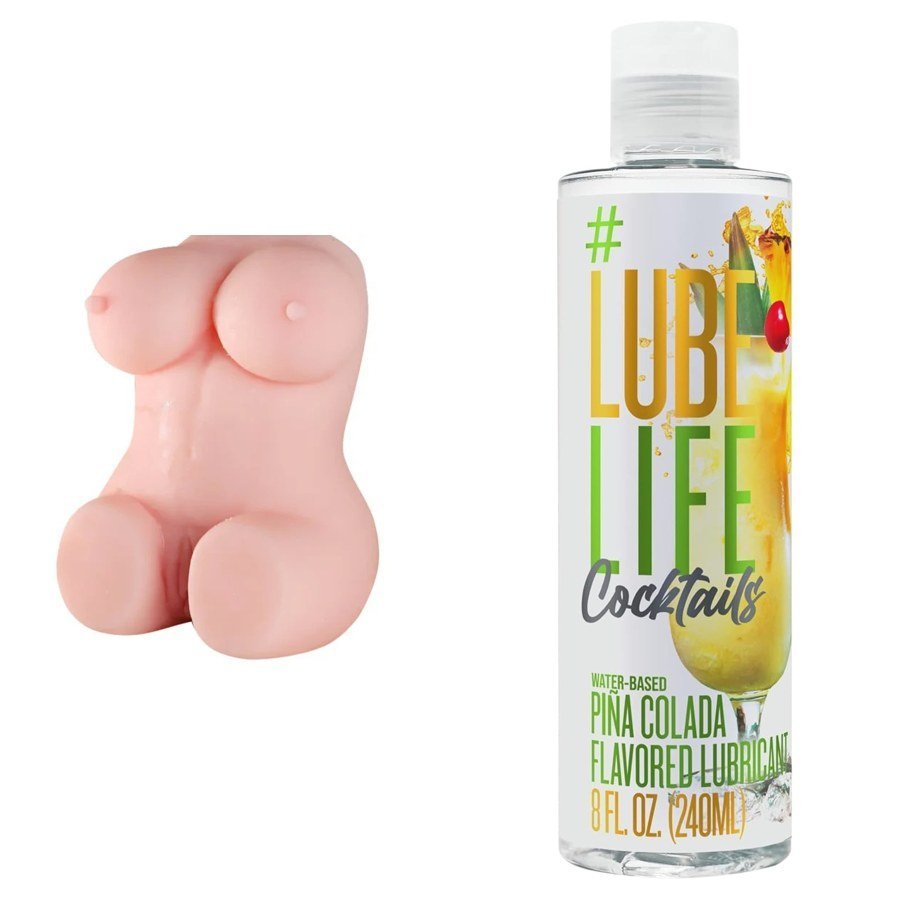 Female Torso Sex Doll + Lube Life Cocktails Lubricant Combo