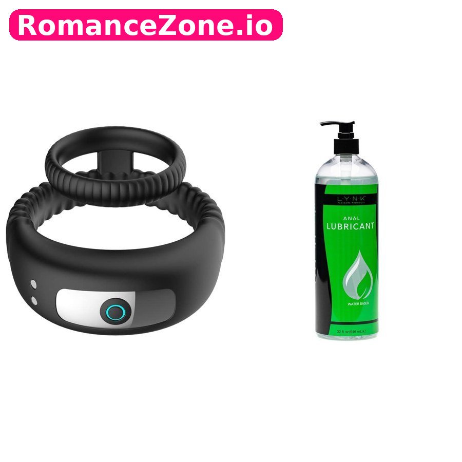 Black App Vibrating Cock Rings + Lynk Anal Lubricant Combo