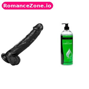 Black Realistic Dildo + Lynk Anal Lubricant Combo