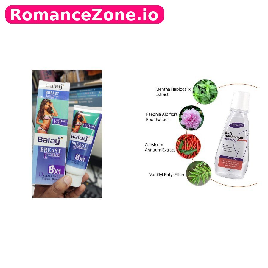Balay Breast E Cream + Butt Enhancement Essential Oil Combo