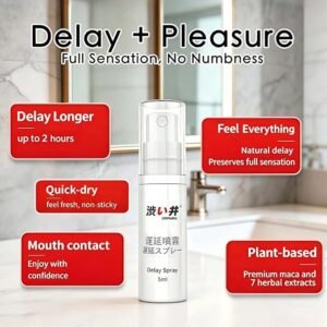 DRYWELL herbal delay spray for men in a 5ml bottle