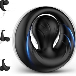 Dual-action vibrating cock ring with central stimulation ball