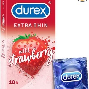 Durex Extra Thin Wild Strawberry Flavoured Condoms for Men 10 Count