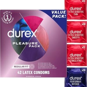 Durex Pleasure Pack Assorted Condoms for Men 42 Count