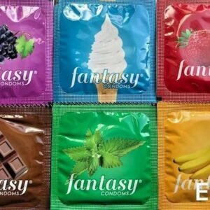 Fantasy Flavored Condoms Pack containing 48 assorted flavored condoms