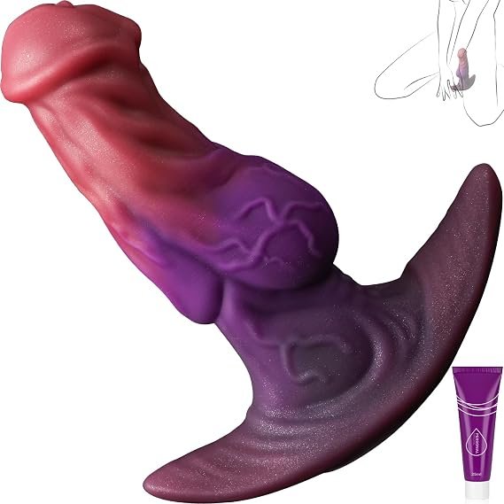 Fantasy silicone knot anal plug trainer with curved T-bar base