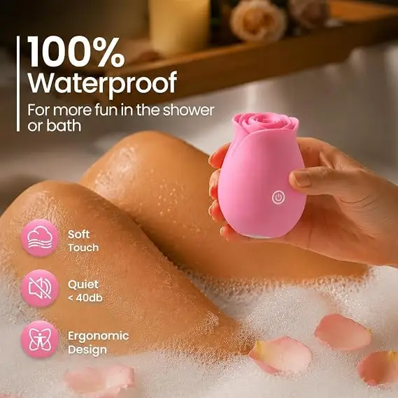 Gasevimo rose vibrator with suction and IPX7 waterproof design