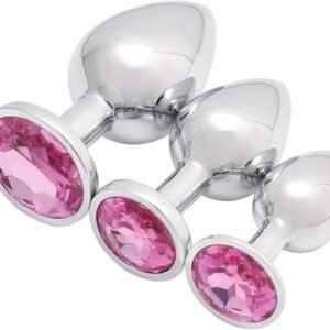 Jewel Adorned Metal Butt Plug with smooth solid metal design