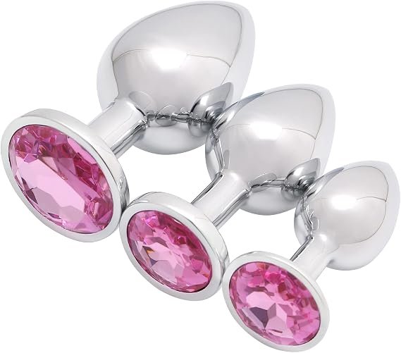 Jewel Adorned Metal Butt Plug with smooth solid metal design