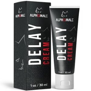 Men's benzocaine delay cream in its original packaging