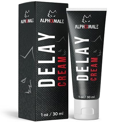 Men's benzocaine delay cream in its original packaging