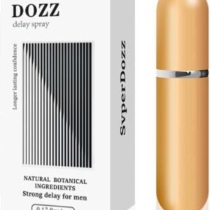 Men's botanical delay spray in a compact bottle