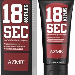 Men's fast-absorbing massage gel in its original packaging