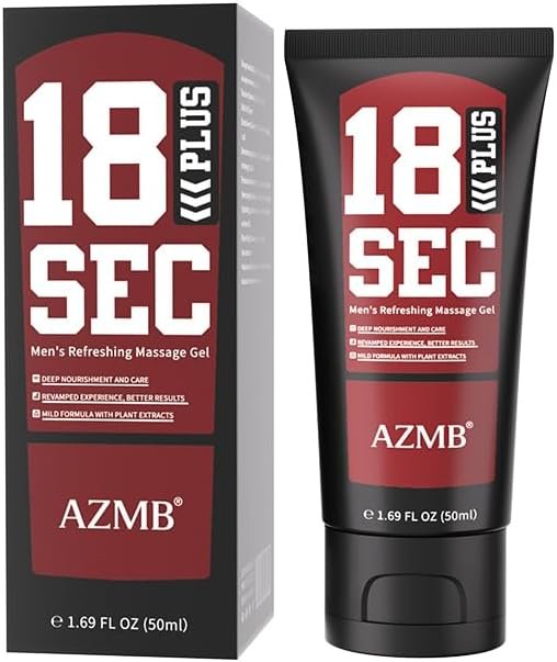 Men's fast-absorbing massage gel in its original packaging