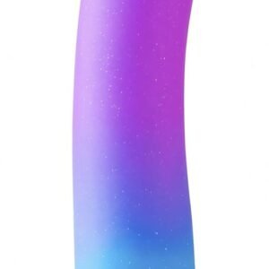 OIXGIRL gradient silicone dildo with a purple-and-blue finish and smooth surface