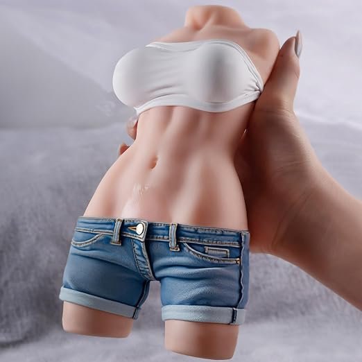 Portable mini TPE sex doll for men with dual-channel design
