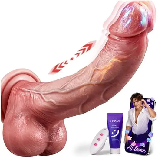 PRO thrusting dildo vibrator in blush pink with curved shaft design