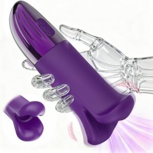 Purple male masturbator with suction and vibration modes