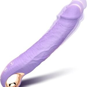 9-inch realistic thrusting vibrator dildo with textured silicone design