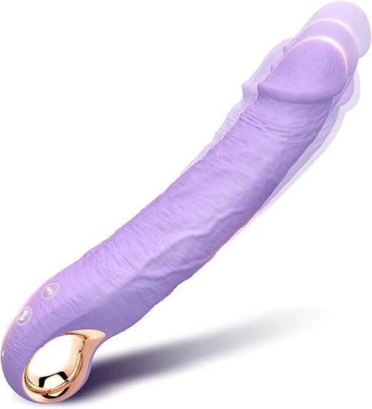 9-inch realistic thrusting vibrator dildo with textured silicone design
