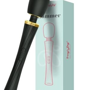 Rechargeable Wand Vibrator with rounded head and flexible neck