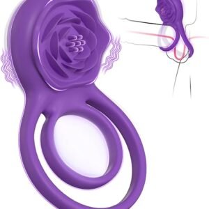 Rose vibrating penis ring with linked dual-ring design