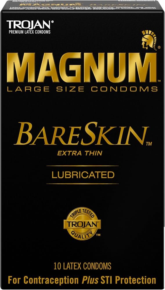 Trojan Magnum Bareskin Large Size Condoms 10 count box