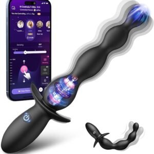 Vibrating Anal Beads featuring four gradually increasing beads and a flexible silicone shaft
